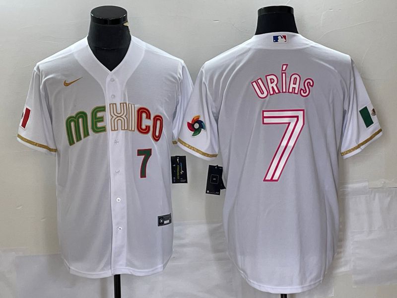 Men 2023 World Cub Mexico #7 Urias White Nike MLB Jersey style 19->more jerseys->MLB Jersey